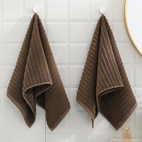 sense gnosis Super Soft Luxury Hand Towel Stereoscopic Ladder Striped Design 100% Cotton Absorbent Decorative hand Towel for Bathroom 13 x 29 Inch
