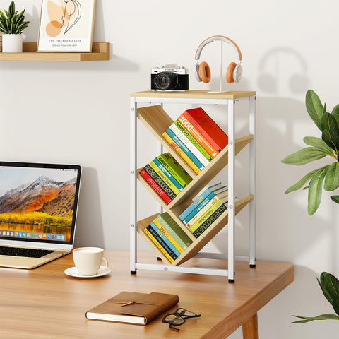 IBUYKE 5 Tier Tree Bookshelf,Small Desktop Bookshelf,Natural TBC003N