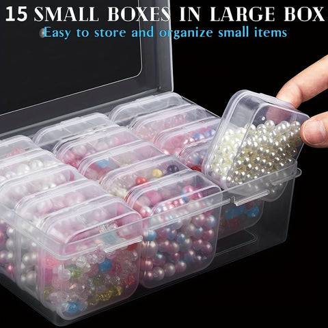 UNINGYI Bead Organiser Storage Box, Small Storage Boxes with Lid (Small)