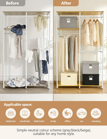 Bagnizer Storage Boxes with Lids 2PCS Foldable Fabric Storage Boxes Large Stackable Storage Baskets for Shelves Storage Box for Clothes Wardrobe Grey