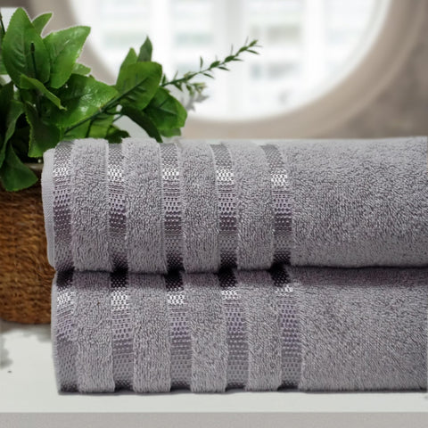 Casabella Deluxe 2 Piece Jumbo Bath sheet 90x180 cm 100% Cotton Extra Large Bath Towels Highly Absorbent Silver Bath sheets Towels