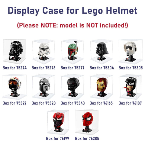 Nynelly Acrylic Display Case for Lego Star Wars Helmet Mandalorian Helmet for Lego R2D2 Models Figures
