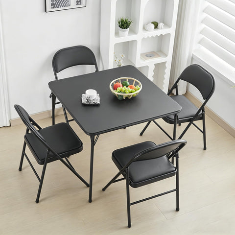 BOOSDEN 2.6 FT Square Folding Card Table, Foldable Table Indoor Outdoor