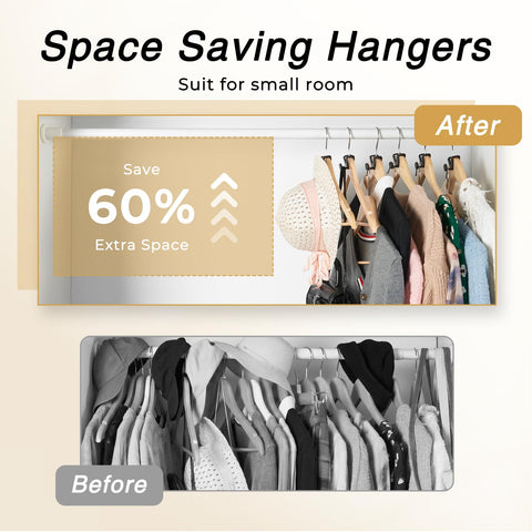 House Day Space Saving Hanger Hooks 60 Pack, Black Clothes Hanger Connector Hooks, Heavy Duty Hanger Hooks Space Saver