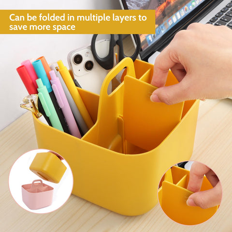 Minicoco Multipurpose Table Organiser with Handle - Storage Box & Cleaning Caddy (Yellow)