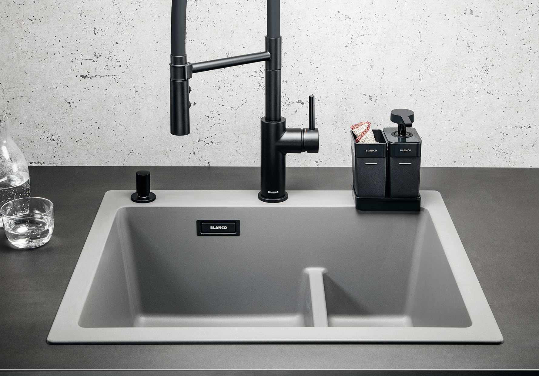 BLANCO Worktop Organizer soap dispenser | For kitchen sinks | 200 ml capacity | Washing-up liquid, soap, cleaning agents