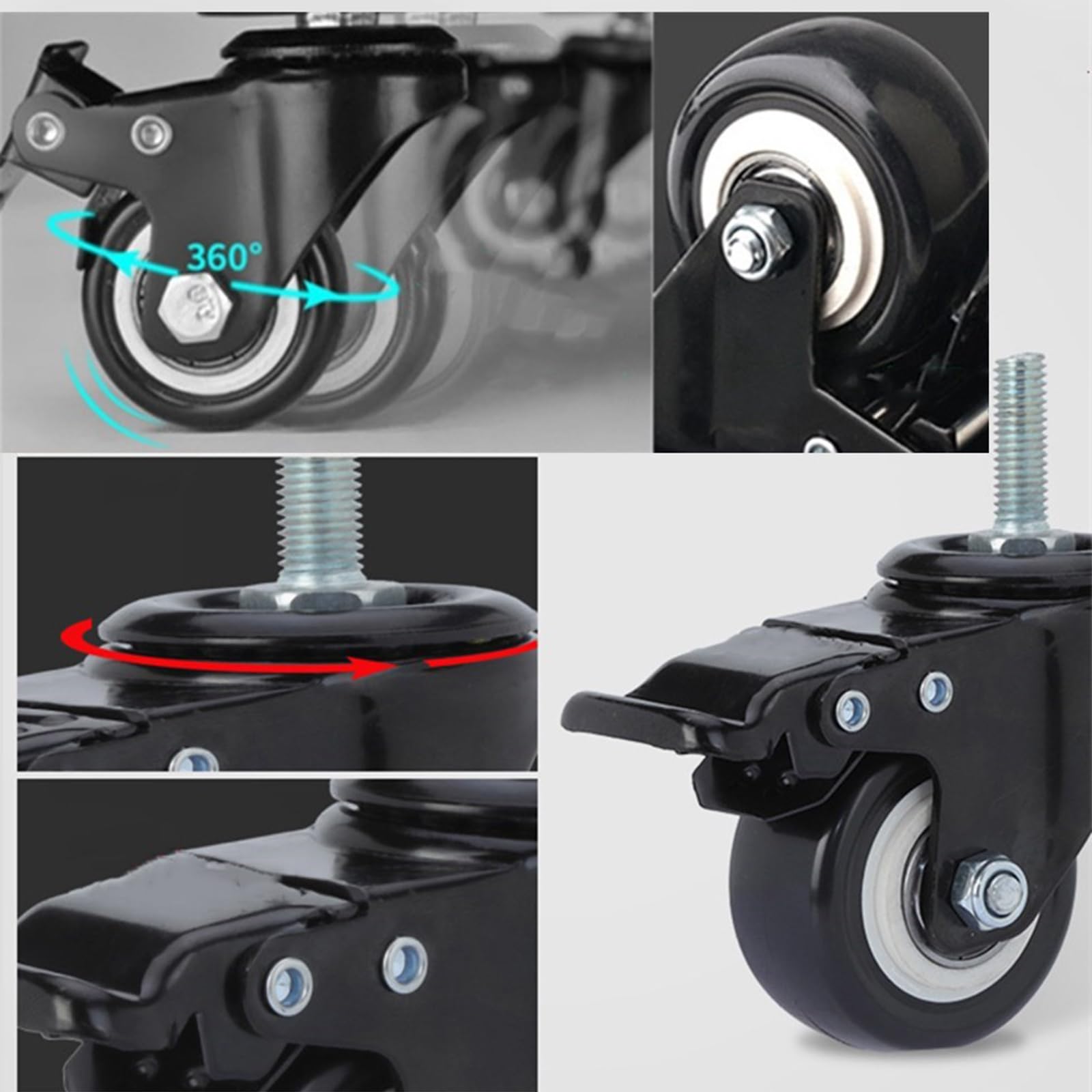 Office Chair Wheels Castor M8x25mm load-bearing 240kg PU rotating casters trolley furniture caster replacement trolley wheels Swivel casters with