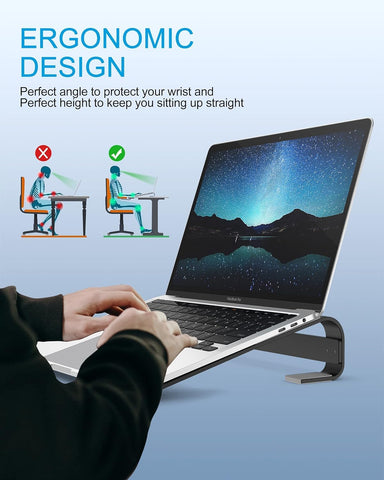 OneCut Laptop Stand, Ergonomic Laptops Riser for Desk - Computer Stands for All 10-18 inch HP, Dell, Lenovo, Microsoft, Macbook