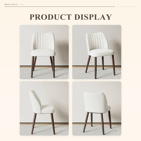 MALOL Upholstered Dining Chairs Set of 4, Fabric Chairs for Dining Room with Solid Wood Legs and Thick Seat Cushion