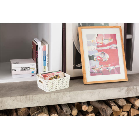 Curver My Style Storage Baskets, Stackable & Durable, 4 Litres Each, Cream (Set of 4)