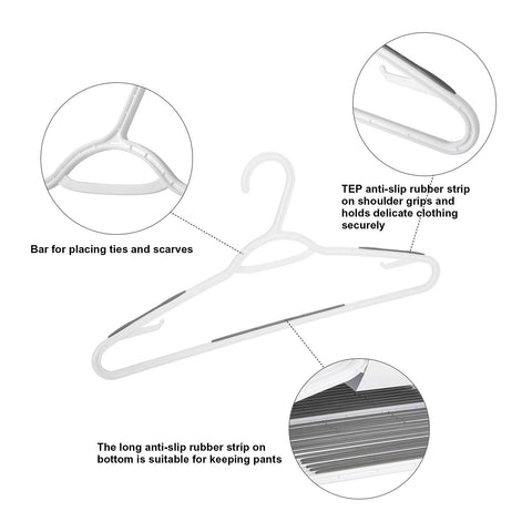 30 Pack Bendable Plastic Hangers Light-Weight Non-Slip Clothes/Suit Hangers(Grey)