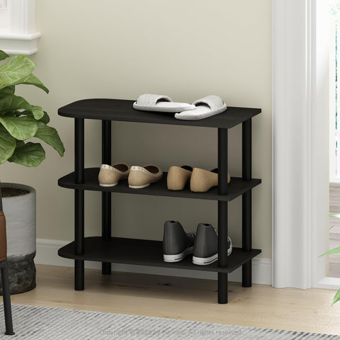 Furinno TURN-N-TUBE Shoe Rack, 3-Tier Shoe Organizer, Shoe Rack Storage with Curved Freestanding Organizer, 29.72 x 59.94 x 55.63 cm