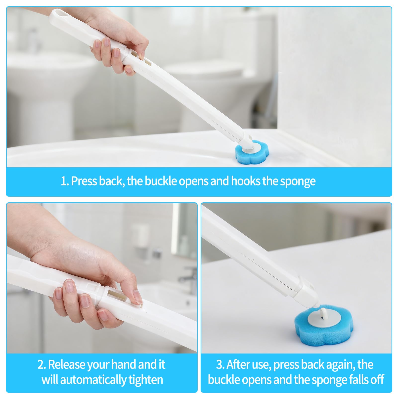 saerryor 54 Pcs Disposable Toilet Brush with Handle Toilet Brush Refills