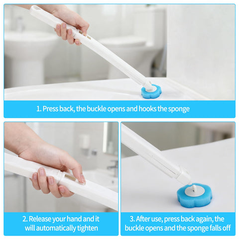 saerryor 54 Pcs Disposable Toilet Brush with Handle Toilet Brush Refills