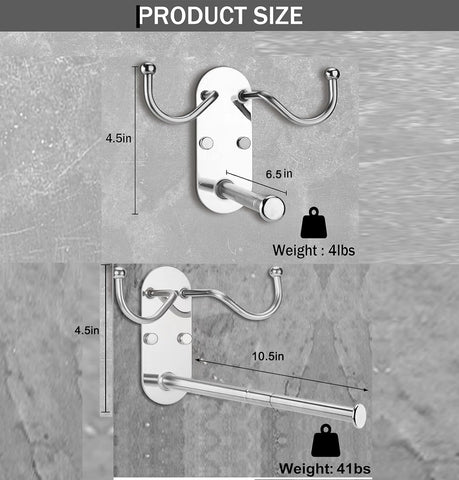 Retractable Clothes Hanger Storage organiser with Two Multi-Purpose coat Hooks,Stainless Steel Clothes Rack Storage Organiser