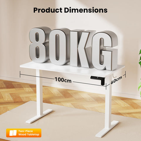 WALKINGDESK Electric Standing Desk, 100 x 60 cm, White