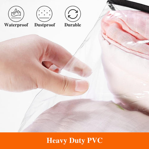 Vieshful 5 Pack Black Clear Clothes Storage Bag Organizer Reinforced Handle
