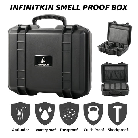INFINITKIN Smell Proof Box, Large Airtight Stash Box with Combination Lock – Waterproof & Durable Smell Proof Container for Travel & Home