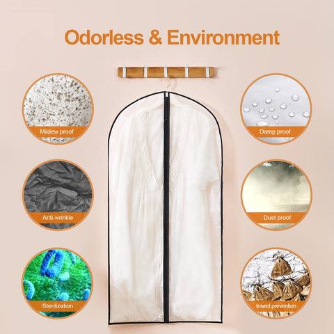 GoMaihe Clothes Cover,12 Pack Bags Set 60 x 120cm/60 x 100cm/Dress Garment Bag with Zip in Wardrobes