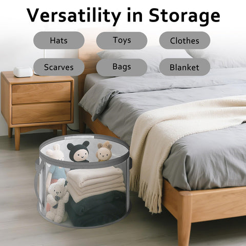 Adorila Clear Hat Storage Bag with Carrying Handles, Grey