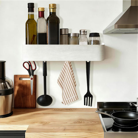 Topfinder Coat Rack with Shelf Wall-Mounted Organizer with 5 Hidden Hooks