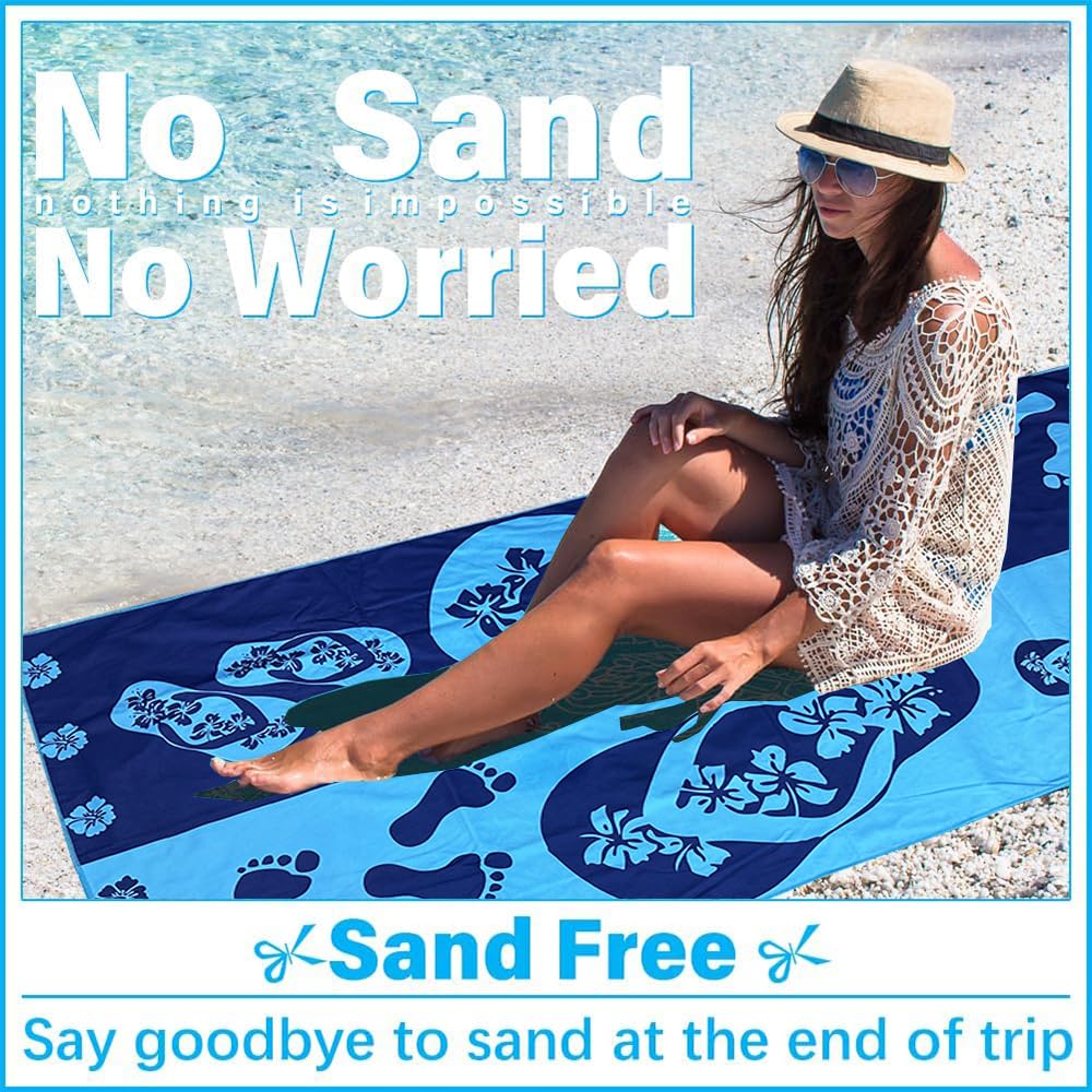 4 Pcs Microfibre Beach Towel 71"X32" Quick Dry Turtle Lightweight Sand Free Extra Large Thin Towels Travel Essentials For Adults Womens Swim Bath