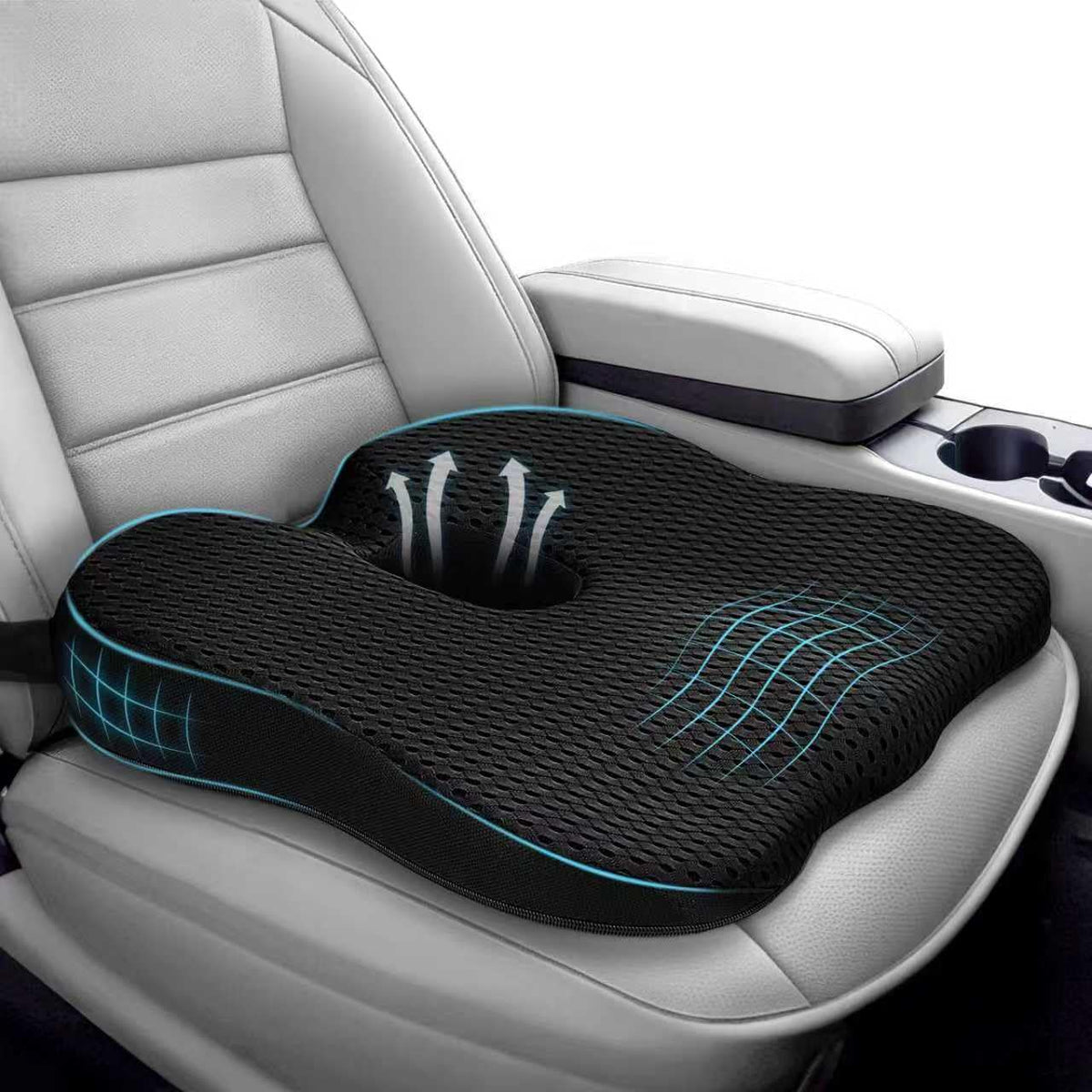 Arbanith Car Seat Cushion for Driving – Ergonomic Wedge Memory Foam Booster