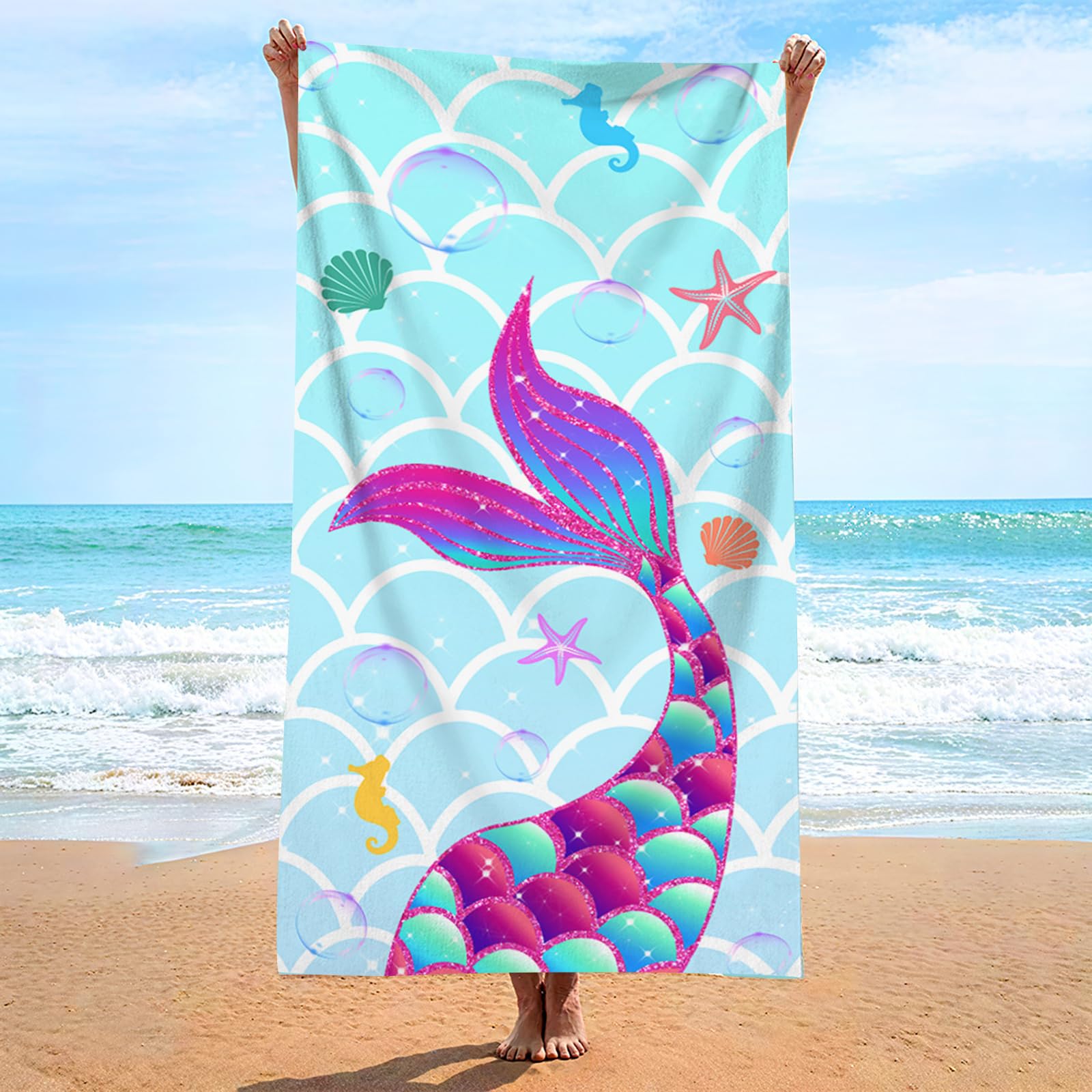 DKDDSSS Kids Towel - Large Beach Towels for Adults & Girls, Quick Dry & Lightweight - Boys Beach Towel, Jumbo Size - Ideal for Beach, Pool