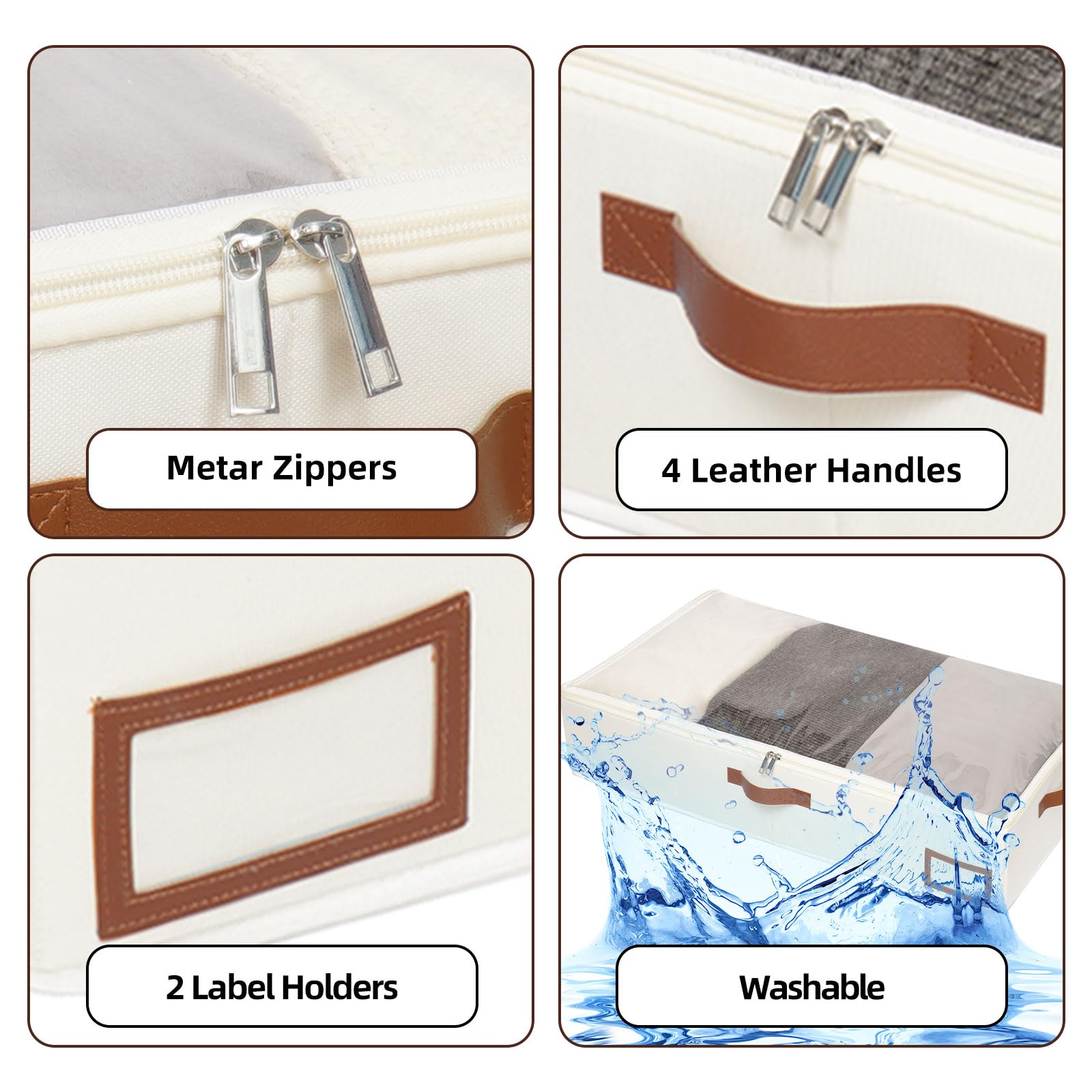 Yawinhe 48L Under Bed Storage Containers,1 Pack Closet Organizers,Beige