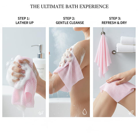 GxouQcn Rxfoliating Towel, 3 Pcs Deep Skin Exfoliation for Gentle Cleansing, Spa-Like Bathing Experience Shower Towels, for Body Face