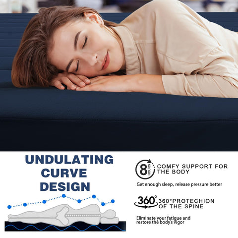 MeMoreCool Roll Up Floor Mattress Small Single 190x75cm, Navy Blue