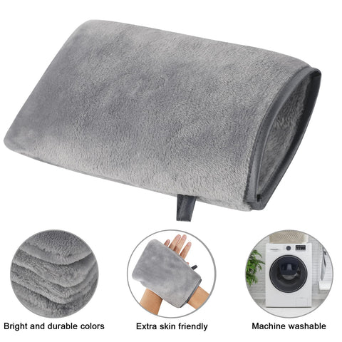 PHOGARY Pack of 8 Microfibre Body Wash Mitts Set, Flannels Soft Face Mitts, Bath SPA Cloth, Reusable Makeup Remover Mitt Gloves, 15x21 cm, Grey