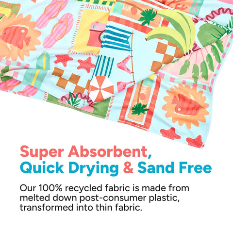 Dock & Bay Quick Dry Beach Towel - Wish You Were Here, Large