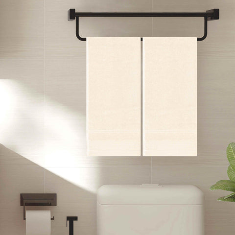 HMETOL Striped Comfort and Quick Drying Hand Towel Set (14 x 30 Inches)