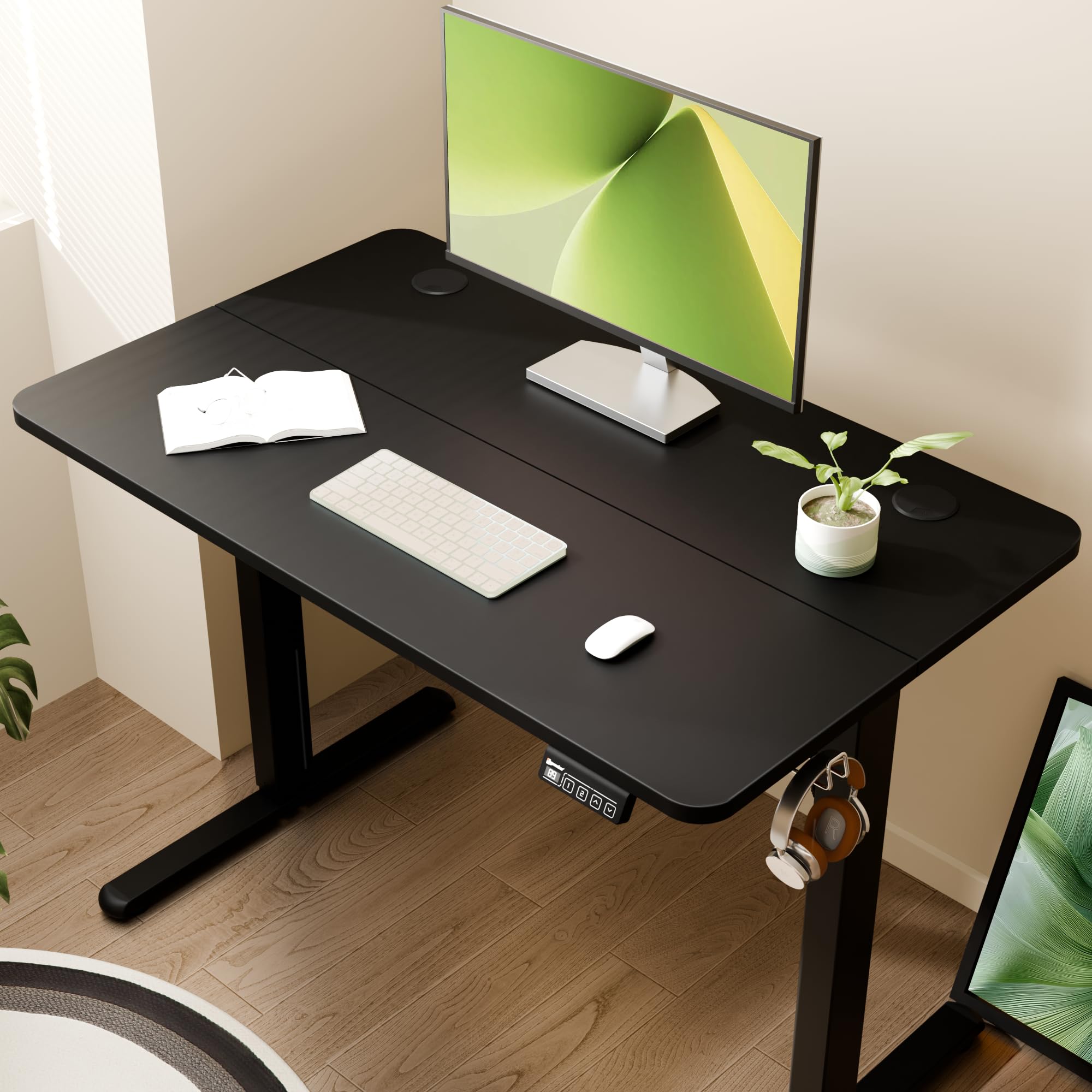 ERGOMAKER Electric Standing Des 100x60cmk, 2 Memory Presets, Black