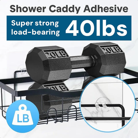 14Pcs Adhesive Shower Caddy Strips Waterproof No Drill Bathroom Shelf Hooks