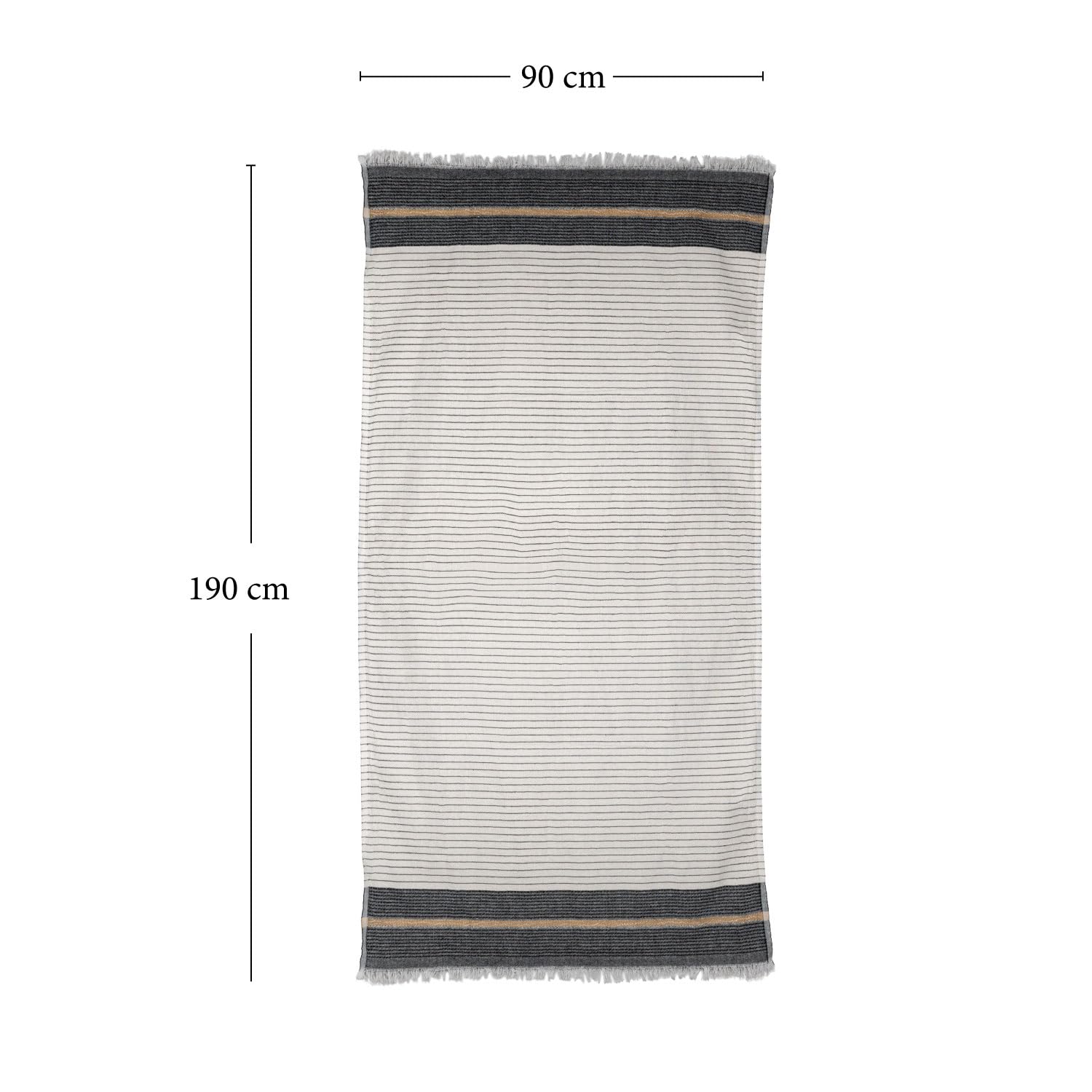BERCA HOME Olympos Turkish Beach Towel – 100% Cotton Peshtemal Hammam & Bath Towel – Lightweight, Quick Dry, Sand Free – 90 × 190 cm