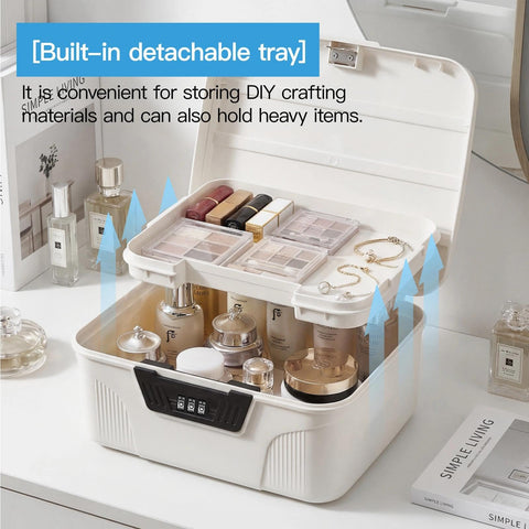Zynaxir Lockable Storage Box Lockable Medicine Box Lockable Box Medicine Lock Box with Code Locked Storage Box for Kitchen Home, School, Office