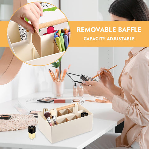 WEELOO Bathroom Storage Organiser, with Handle and Detachable Compartments