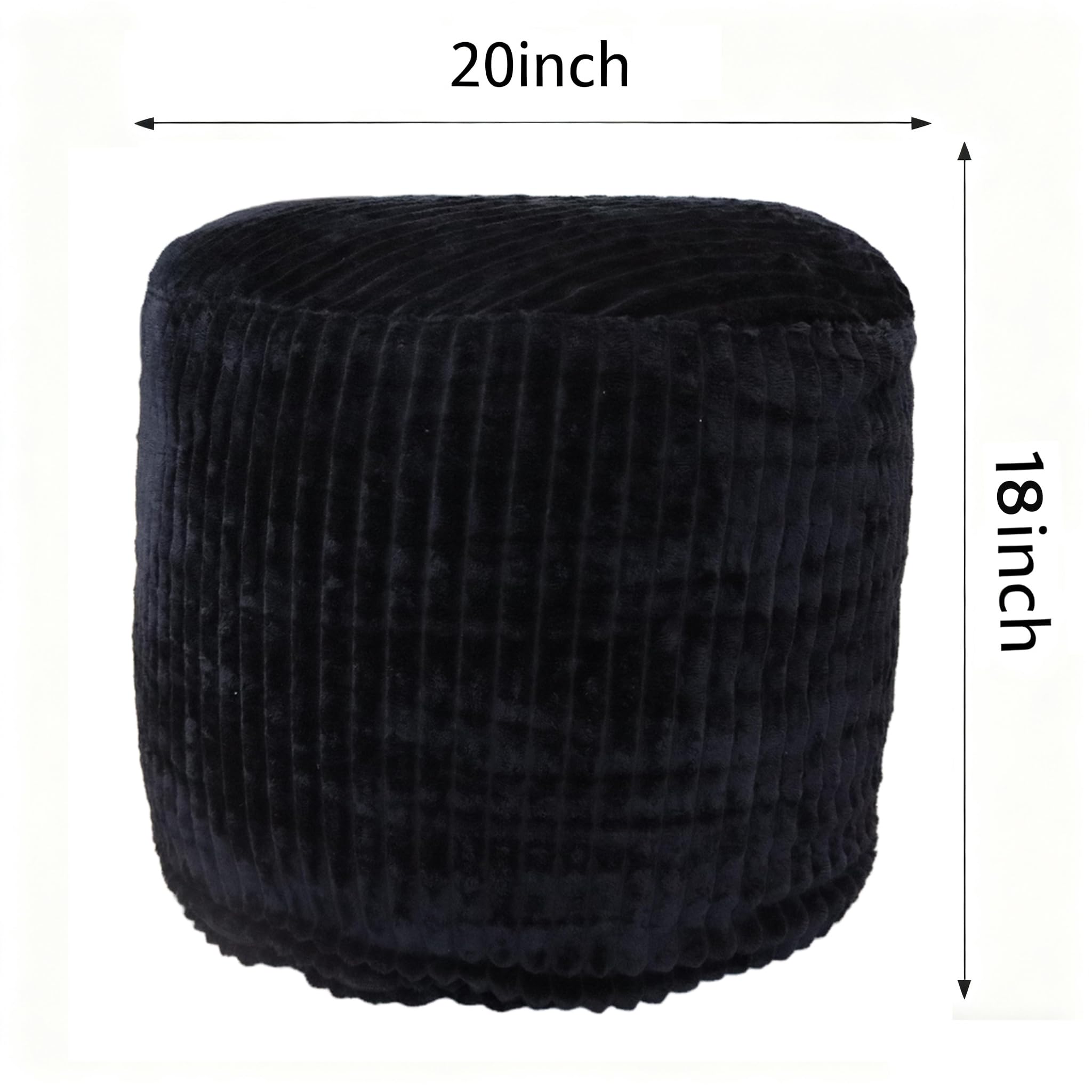 lygooh Unstuffed Footstool Bean Bag Cover Round Pouf Ottoman Foot Stool