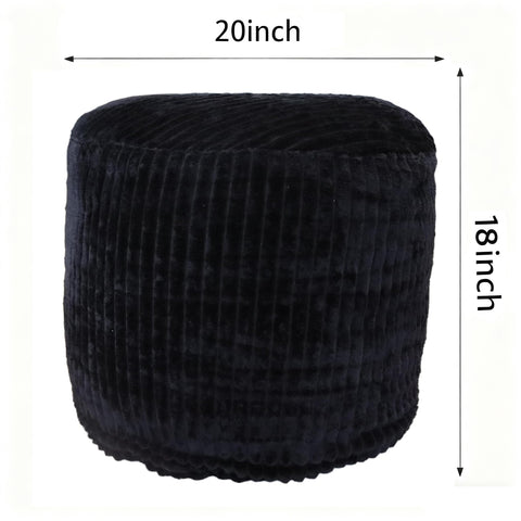 lygooh Unstuffed Footstool Bean Bag Cover Round Pouf Ottoman Foot Stool