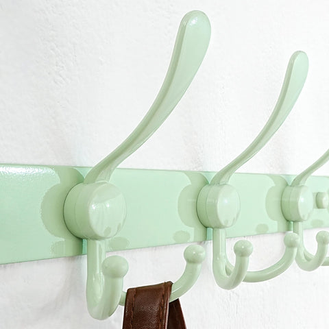 Dseap Coat Rack Wall Mount - 96cm Long 10-Tri-Hooks Heavy Duty Coat Hanger Rail Wall Hooks for Hanging Coats Hats Clothing Clothes Purse Mudroom