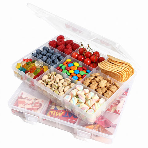 Surflyee 2PCS Snack Box with Compartments, Travel Snack Box for Plane