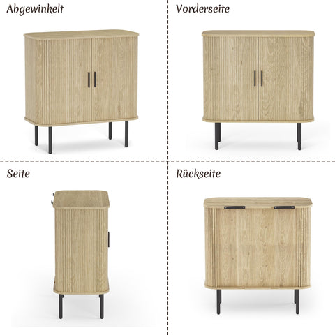 BonVache Sideboard, Buffet Storage Cabinet for Living Room, Kitchen Cupboard with Tambour Sliding Door