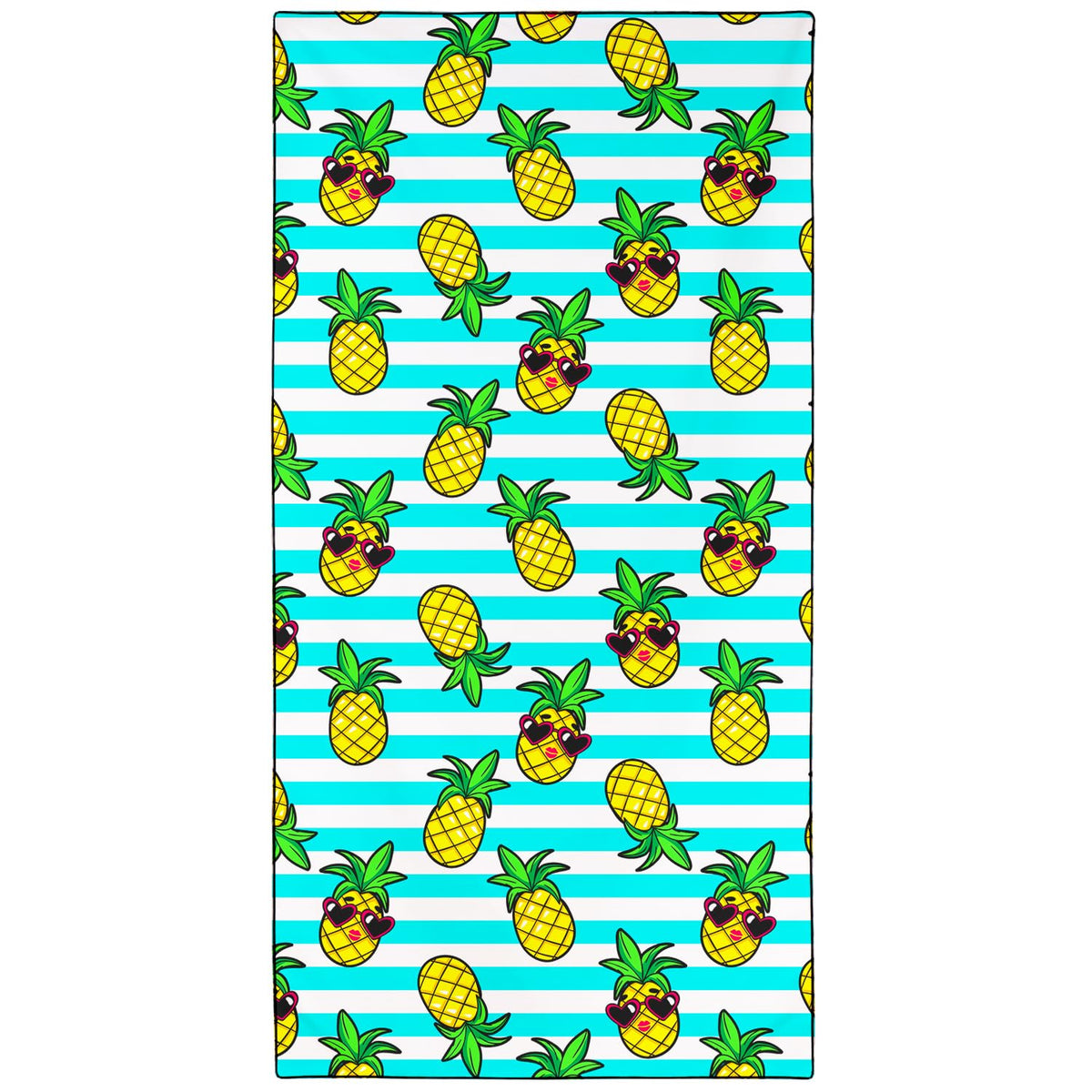 Violetpos Sunglasses Pineapple Stripe Beach Towel, Extra Large 180x90 cm 250GSM Microfibre, Sand Free Quick Dry