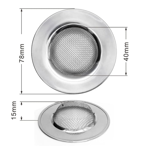 2 PCS Kitchen Sink Strainer,7.8 CM Stainless Steel Drain Strainer