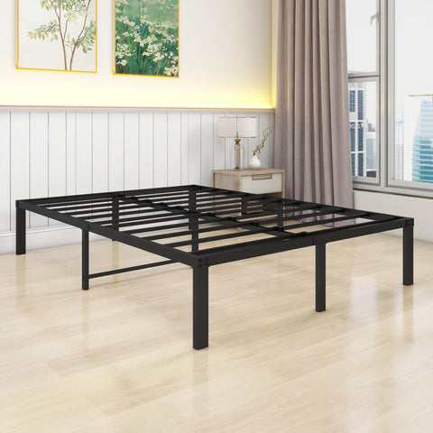 HOMERECOMMEND 4ft6 Double Bed Frame with Under Bed Storage,135x190cm,Black
