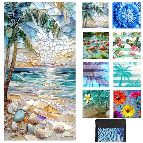JAODFK Microfibre Beach Towel 71"X32" Quick Dry Lightweight Sand Free Extra Large Thin Towels Travel Essentials For Adults Womens Swim Bath