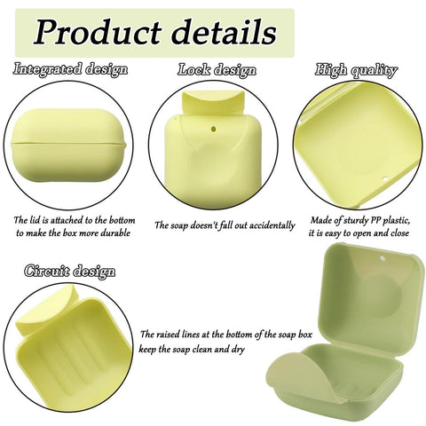 4 Pcs Travel Soap Case Soap Bar Travel Soap Dish with Lid Waterproof and Leakproof Soap Box Container Holder Closable Soap Holder for Shower Travel