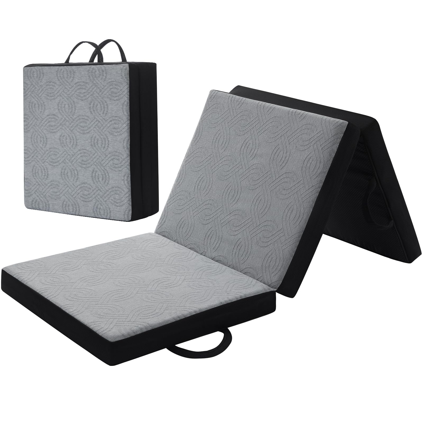 Folding Mattress Double, Memory Foam Foldable Mattress, 90x190x10cm, Grey